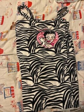Betty Boop Black and White Zebra print after shower/ getting ready dress